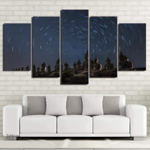 Tableau Bouddha nocturne apaisant et inspirant