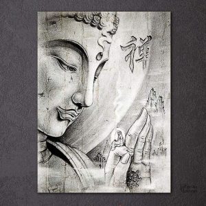 Art mural Bouddha, symbole de paix et de sagesse humaine