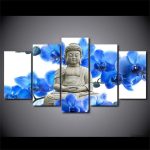 Tableau inspirant de Bouddha aux teintes florales
