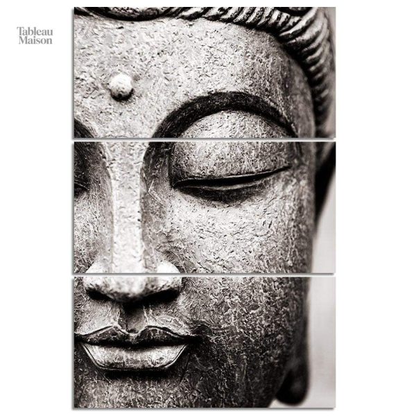Art mural Bouddha en nuances de gris pour votre intérieur
