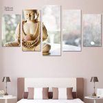 Art mural Bouddha en ivoire élégant