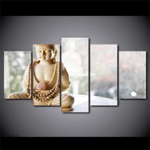 Œuvre d'art Bouddha en ivoire apaisant