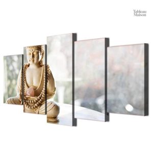 Tableau inspirant Bouddha en ivoire authentique