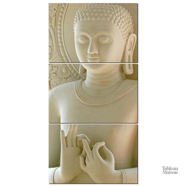 Art mural Bouddha en marbre pour la méditation et la sérénité