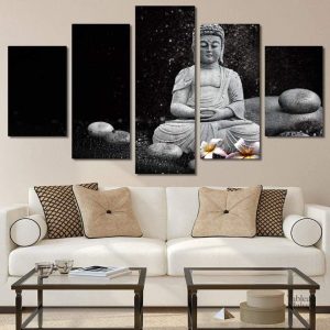 Tableau Bouddha en noir et blanc