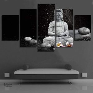 Art mural Bouddha monochrome élégant
