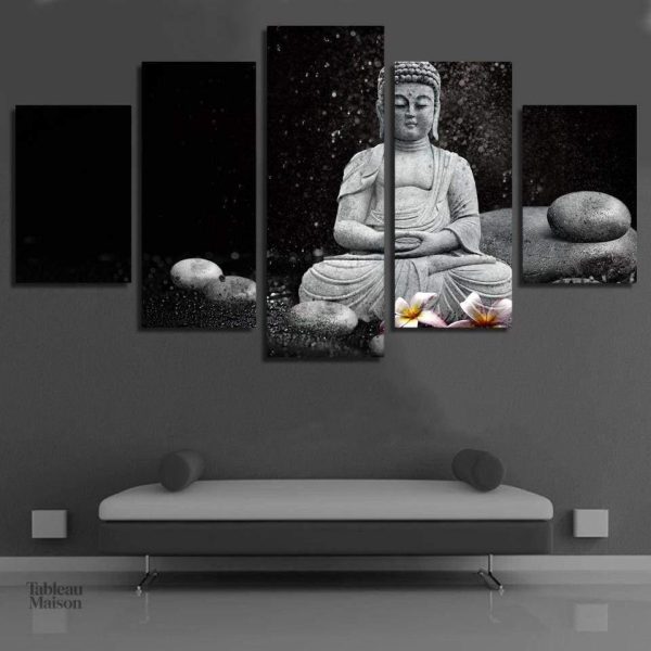 Art mural Bouddha monochrome élégant