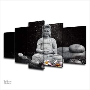 Tableau zen Bouddha en teintes sombres
