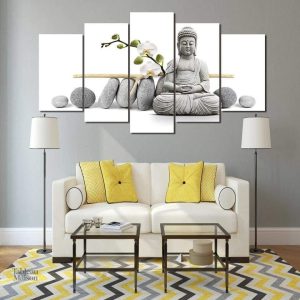 Tableau Bouddha en pierre, art spirituel décoratif