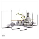 Tableau mural Bouddha, sculpture en pierre naturelle
