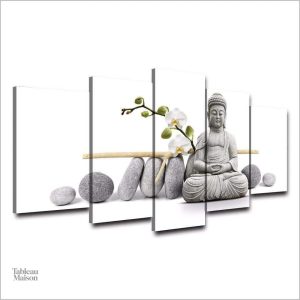 Tableau mural Bouddha, sculpture en pierre naturelle