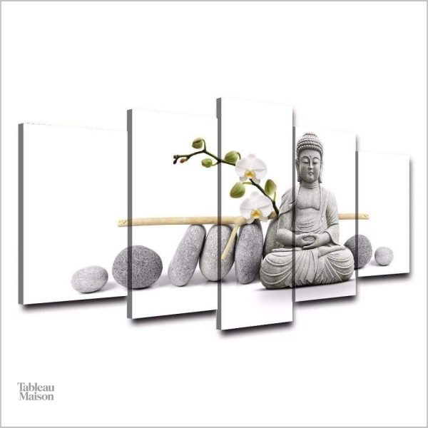 Tableau mural Bouddha, sculpture en pierre naturelle
