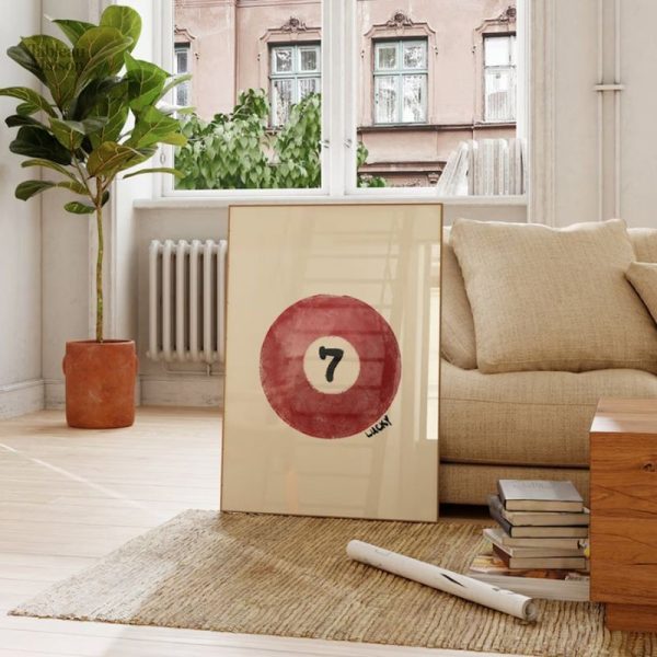 Illustration d'une boule de billard 7 sur tableau