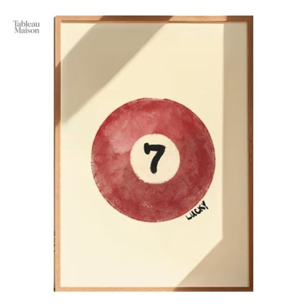 Art mural inspiré du billard, boule 7 en vedette