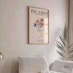 Fleurs colorées dans le style unique de Picasso