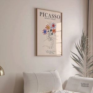 Fleurs colorées dans le style unique de Picasso