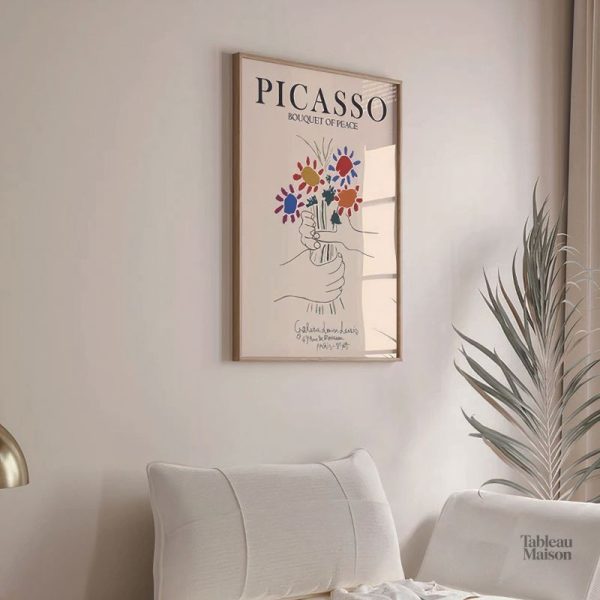 Fleurs colorées dans le style unique de Picasso