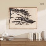 Tableau Vintage Branche d'Arbre de Vie