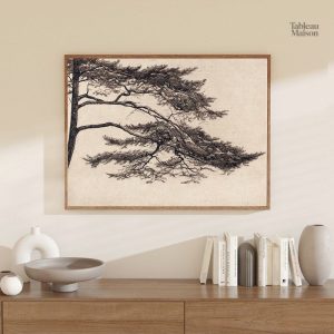 Tableau Vintage Branche d'Arbre de Vie