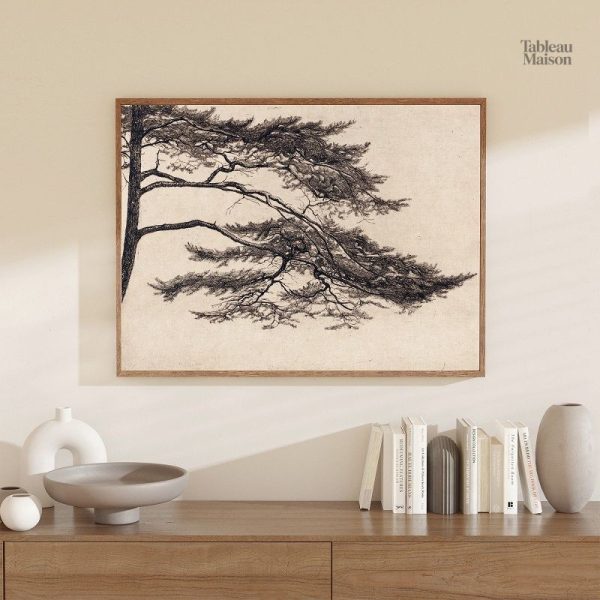 Tableau Vintage Branche d'Arbre de Vie