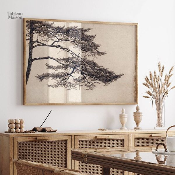 Tableau représentant une branche d'arbre dans un style vintage