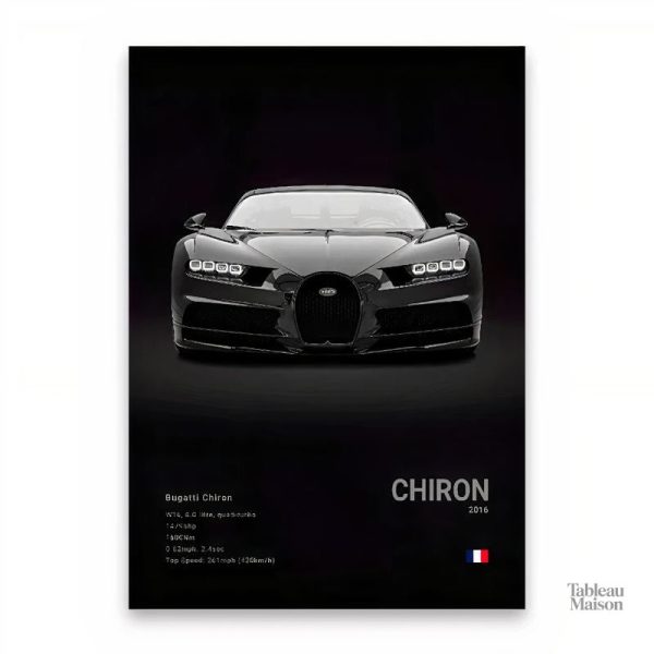 Décor mural inspiré par la Bugatti Chiron, style contemporain