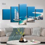 Art mural représentant le célèbre Burj-Al-Arab à Dubaï