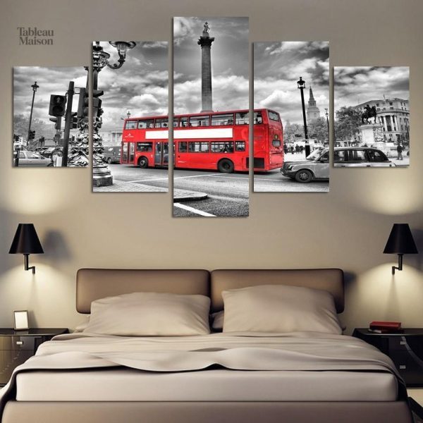 Art mural avec une illustration de bus londonien