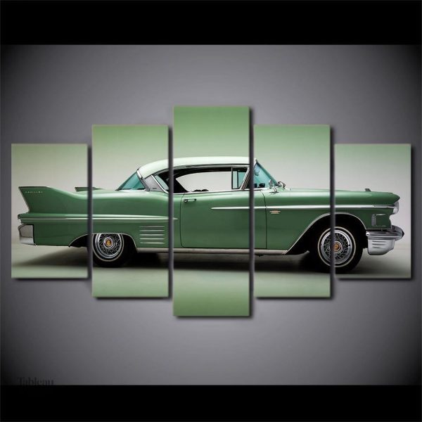 Art mural Cadillac Deville 1958, ambiance rétro