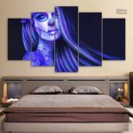 Tableau Violette, œuvre d'art décorative moderne