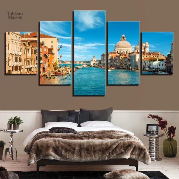 Tableau Grand Canal à Venise, œuvre artistique en couleurs vives