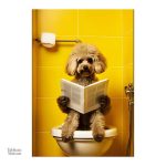 Tableau original pour salle de bains avec caniche