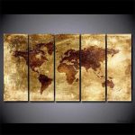 Tableau décoratif représentant une carte du monde classique