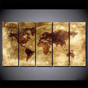 Tableau décoratif représentant une carte du monde classique