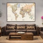 Tableau carte du monde avec pays détaillés