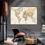 Tableau mural représentant les pays du monde