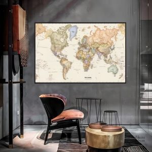 Tableau mural représentant les pays du monde