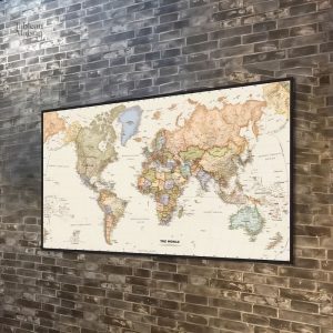 Art mural carte du monde pour voyageur passionné