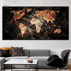 Tableau mural carte du monde en design moderne