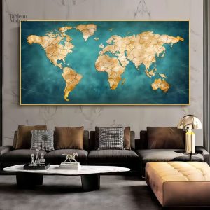 Tableau moderne représentant une carte du monde