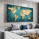 Carte du monde artistique en style contemporain