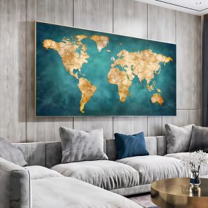 Carte du monde artistique en style contemporain