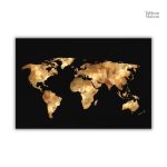 Tableau mural carte du monde en couleurs modernes