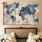 Tableau moderne carte du monde pour salon
