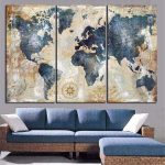 Tableau décoratif carte du monde contemporain