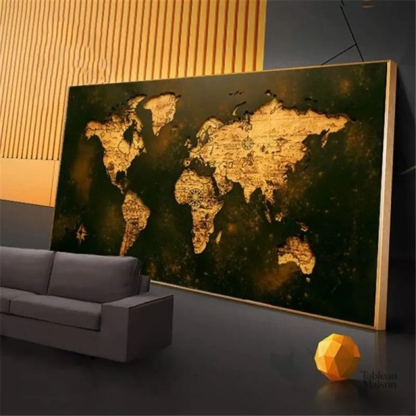 Décoration murale carte du monde antique