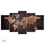 Décoration murale carte du monde en métal élégant