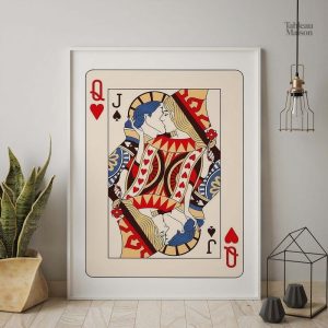 Tableau contemporain avec motifs de valet et reine