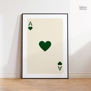 Art mural inspiré des cartes dans des teintes vertes