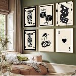 Tableau noir et blanc Casino Cartes